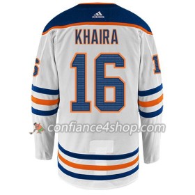 Adidas Maillot de Hockey Edmonton Oilers JUJHAR KHAIRA 16 Blanc Authentic - Homme
